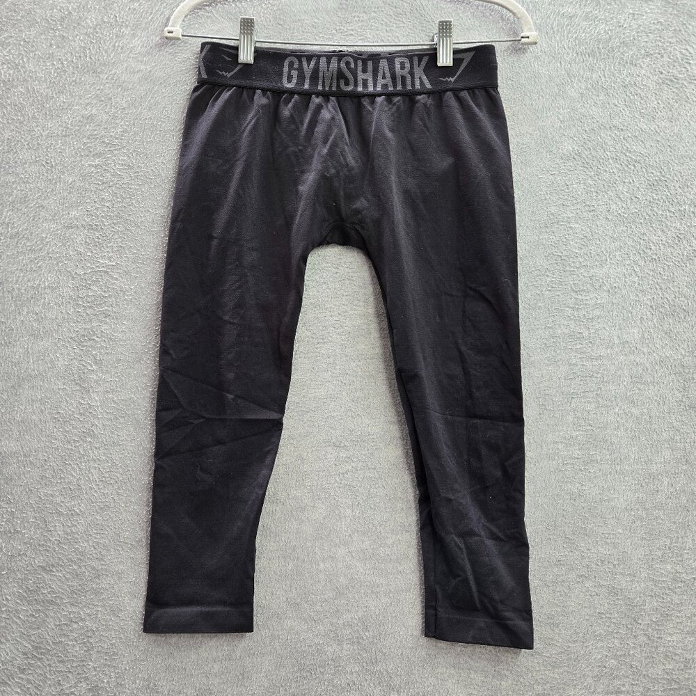 Gymshark Women Activewear Pants XS Black Leggings Capri Low Rise 18" Inseam